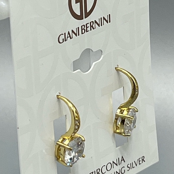 Giani Bernini 18K Gold Plated Sterling Silver Cubic Zirconia  Earrings - Picture 2 of 4